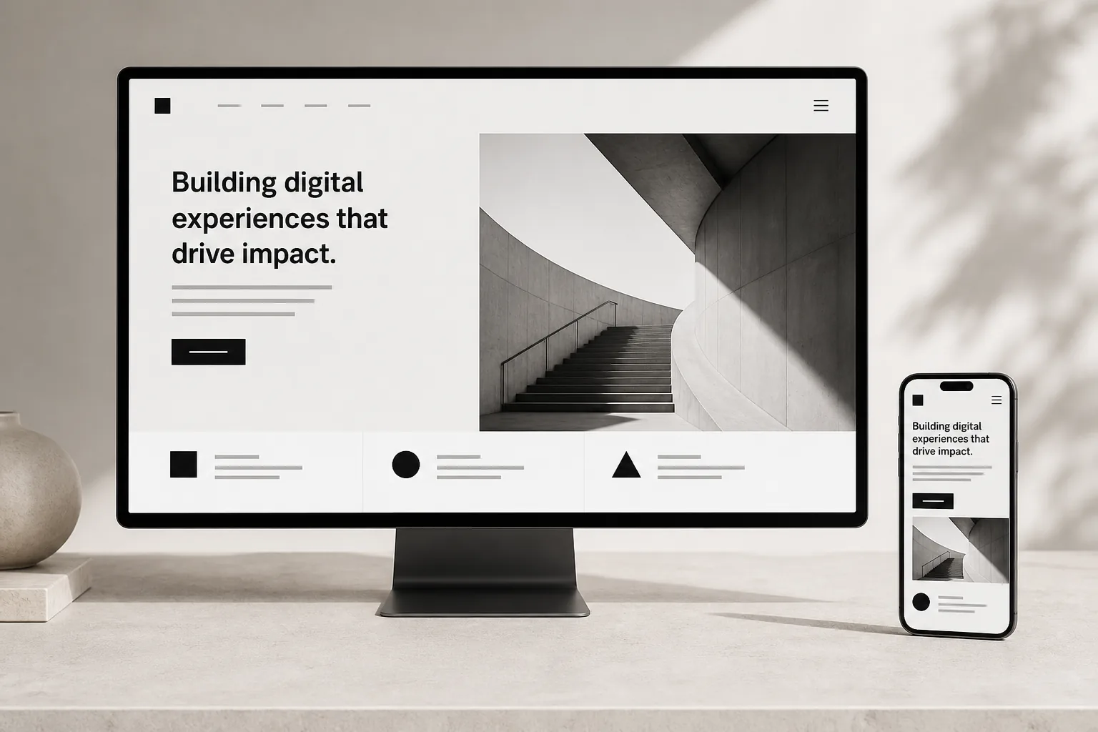 Responsive Website auf Desktop und Smartphone